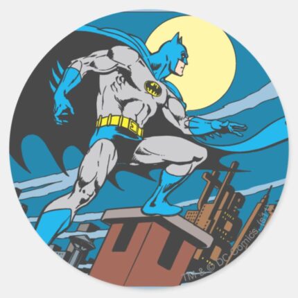 Batman Surveys City Classic Round Sticker