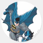 Batman Swings From Rope Classic Round Sticker