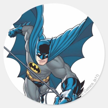 Batman Swings From Rope Classic Round Sticker