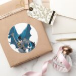 Batman Swings From Rope Classic Round Sticker