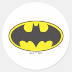 Batman Symbol Bat Oval Logo Classic Round Sticker