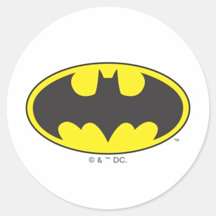 Batman Symbol Bat Oval Logo Classic Round Sticker