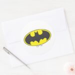 Batman Symbol Bat Oval Logo Classic Round Sticker