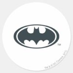 Batman Symbol Black And White Logo Classic Round Sticker