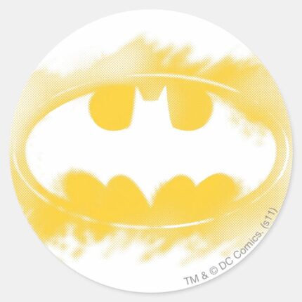 Batman Symbol Black And Yellow Logo Classic Round Sticker
