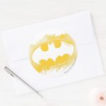 Batman Symbol Black And Yellow Logo Classic Round Sticker
