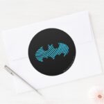 Batman Symbol Blue Striped Logo Classic Round Sticker