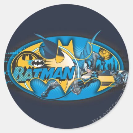 Batman Symbol Classic Collage Logo Classic Round Sticker