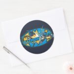Batman Symbol Classic Collage Logo Classic Round Sticker