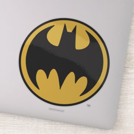Batman Symbol Dark Yellow Circle Logo Sticker