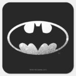 Batman Symbol Grainy Logo Square Sticker