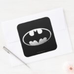 Batman Symbol Grainy Logo Square Sticker