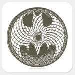 Batman Symbol Nouveau Circle Logo Square Sticker