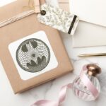 Batman Symbol Nouveau Circle Logo Square Sticker