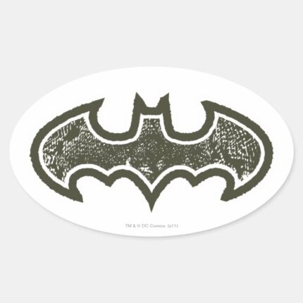 Batman Symbol Nouveau Logo Oval Sticker