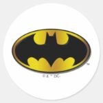 Batman Symbol Oval Gradient Logo Classic Round Sticker