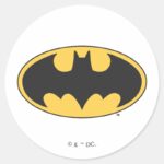 Batman Symbol Oval Logo Classic Round Sticker