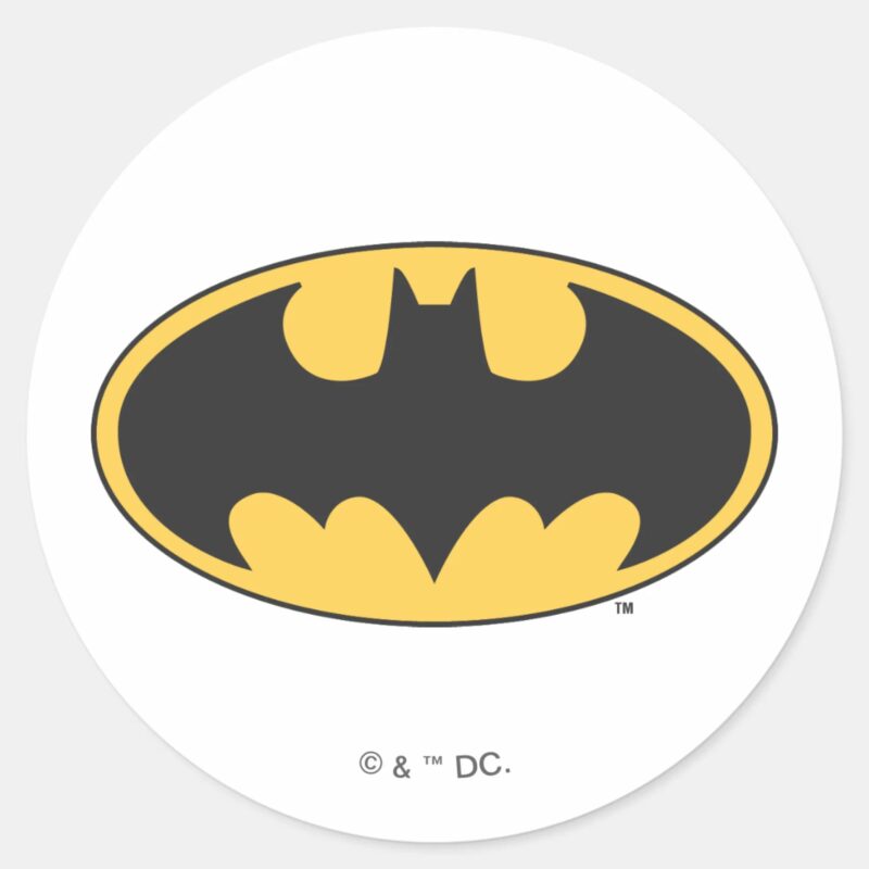 Batman Symbol Oval Logo Classic Round Sticker Batman Symbol Oval Logo Classic Round Sticker