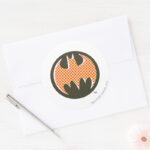 Batman Symbol Red Halftone Logo Classic Round Sticker
