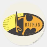 Batman Symbol Silhouette Logo Classic Round Sticker