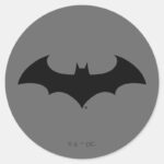Batman Symbol Simple Bat Silhouette Logo Classic Round Sticker