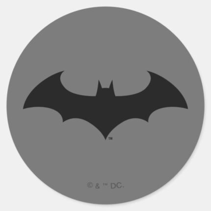 Batman Symbol Simple Bat Silhouette Logo Classic Round Sticker