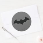 Batman Symbol Simple Bat Silhouette Logo Classic Round Sticker