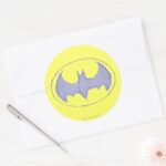 Batman Symbol Sketchbook Purple Logo Classic Round Sticker