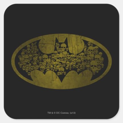 Batman Symbol Skulls In Bat Logo Square Sticker