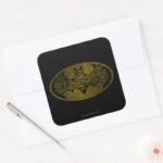 Batman Symbol Skulls In Bat Logo Square Sticker