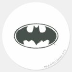Batman Symbol Spray Black White Logo Classic Round Sticker