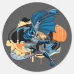 Batman Throw Classic Round Sticker