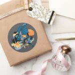 Batman Throw Classic Round Sticker