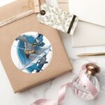 Batman Throwing Star Classic Round Sticker