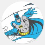 Batman Throws Batarang 3 Classic Round Sticker
