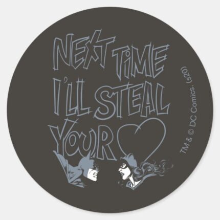 Batman Valentine Catwoman Ill Steal Your Heart Classic Round Sticker