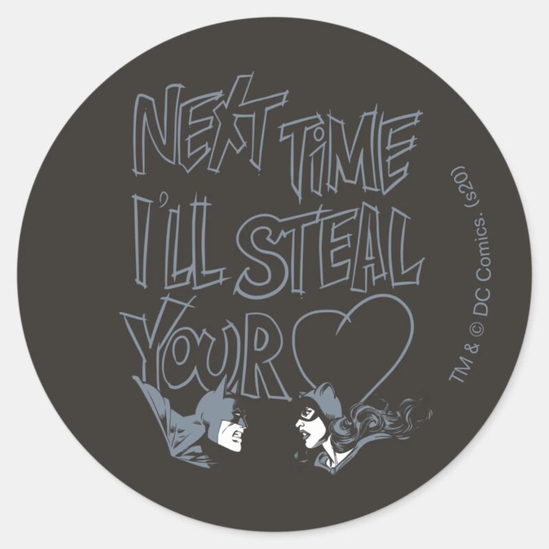 Batman Valentine Catwoman Ill Steal Your Heart Classic Round Sticker Batman Valentine Catwoman Ill Steal Your Heart Classic Round Sticker