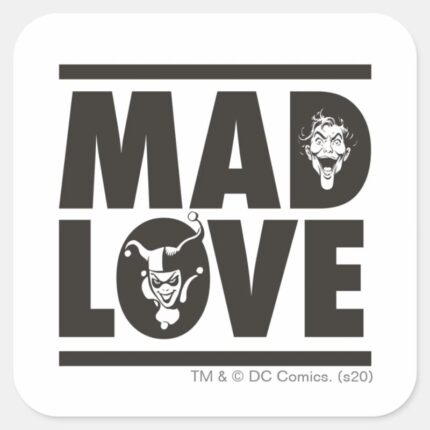 Batman Valentine Joker Harley Mad Love Square Sticker