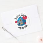 Batman Valentine Youve Stolen My Heart Classic Round Sticker