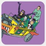 Batman Villains In Jokermobile Square Sticker