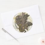 Batman Vintage Grunge Portrait Classic Round Sticker