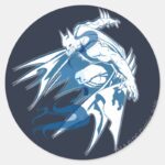 Batman Water Tonal Collage Classic Round Sticker