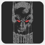 Batman With Mantra Square Sticker