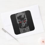 Batman With Mantra Square Sticker