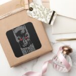 Batman With Mantra Square Sticker