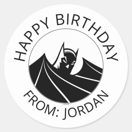 Batman Caped Crusader Happy Birthday Classic Round Sticker