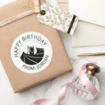 Batman Caped Crusader Happy Birthday Classic Round Sticker