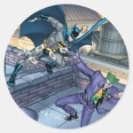 Batman Joker Battle Classic Round Sticker