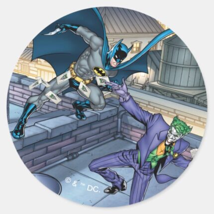 Batman Joker Battle Classic Round Sticker