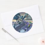 Batman Joker Battle Classic Round Sticker